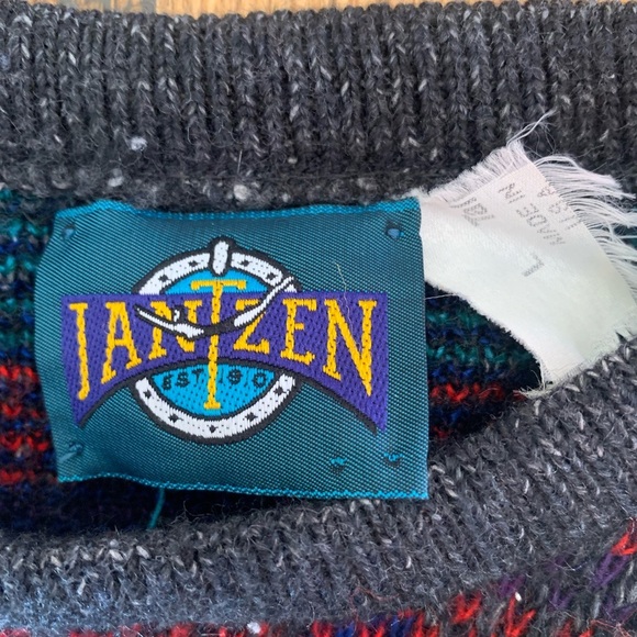 Jantzen Made In USA Grandpa Crewneck Sweater Multicolor Size large oversized - Picture 5 of 6